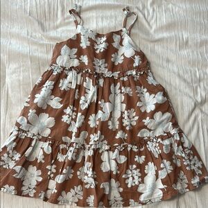 OshKosh B'gosh Brown and White Tiered Ruffled Sundress